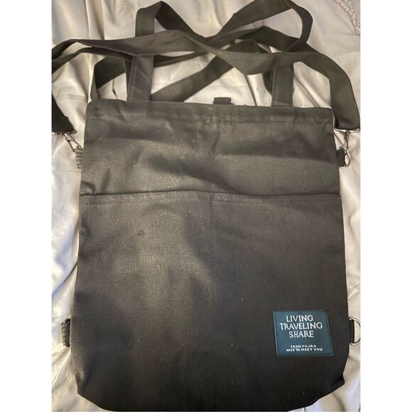 NEW Aesthetic Versatile Canvas Shopper Tote Bag Pockets Zipper Reusable - Picture 4 of 6